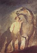 Tempera undated one Standing by a Horse Sir David Wilkie